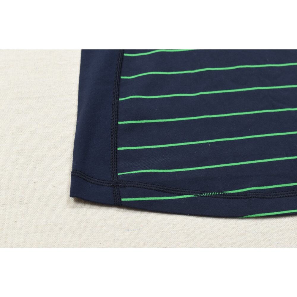 Lululemon Athletica Scoop Neck Racerback Tank Top Navy Green Striped Size 4 - Picture 8 of 8